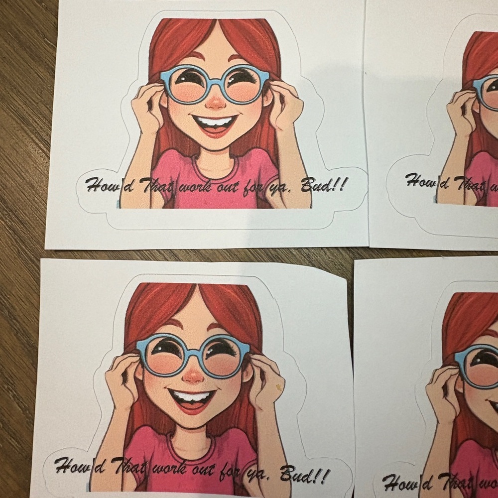 Fun Redhead Cartoon Stickers - Picture 3 of 5